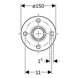 Mapress Flansch, Edelstahl, silikonfrei, gerade, Pressmuffe-Flansch