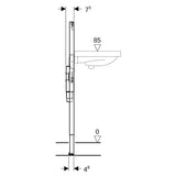 Geberit Duofix Element für Waschtisch, Stahl, 112 cm, Standarmatur, mit UP-Geruchsverschluss