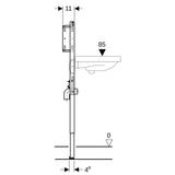 Geberit Duofix Element für Waschtisch, Stahl, 112–130 cm, Wandarmatur Unterputz