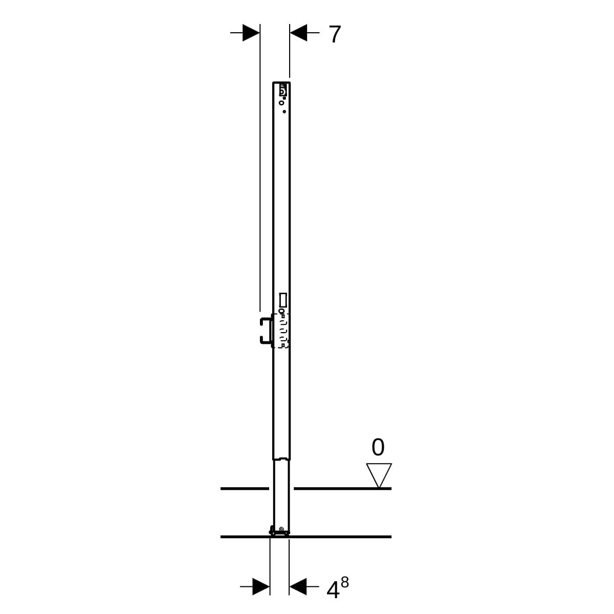 GE Duofix Element f. Dusche und BW 98-112 cm, Wandarmatur AP