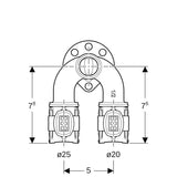 Geberit FlowFit Doppelanschlusswinkel 90° aus bleifreiem Rotguss