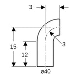 Geberit PE Bogen mit langem Schenkel: 90°