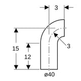 Geberit PE Bogen mit langem Schenkel: 90°