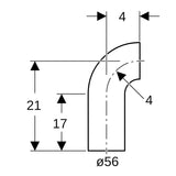 Geberit PE Bogen mit langem Schenkel: 90°