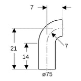 Geberit PE Bogen mit langem Schenkel: 90°