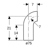 Geberit PE Bogen mit langem Schenkel: 90°