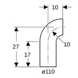Geberit PE Bogen mit langem Schenkel: 90°