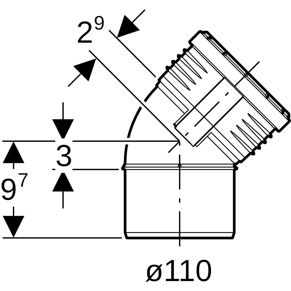 Geberit Silent-PP Bogen: 45°