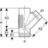 Geberit Silent-db20 Abzweig 45° T-Stück aus Polyethylen (PE), schwarz, systemgebunden