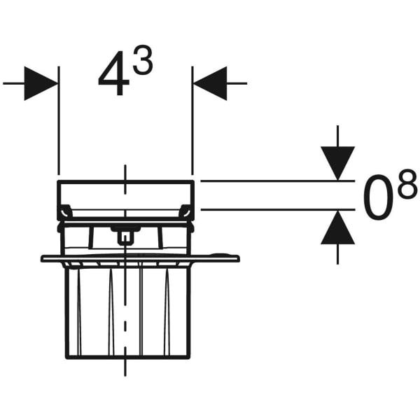 Geberit CleanLine Duschrinne befliesbar: L=18.8cm, kundenspezifisch / Edelstahl gebürstet