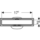 Geberit CleanLine Duschrinne befliesbar: L=18.8cm, kundenspezifisch / Edelstahl gebürstet