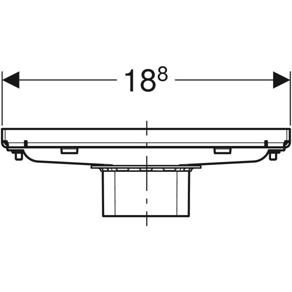 Geberit CleanLine Duschrinne befliesbar: L=18.8cm, kundenspezifisch / Edelstahl gebürstet