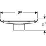 Geberit CleanLine Duschrinne befliesbar: L=18.8cm, kundenspezifisch / Edelstahl gebürstet