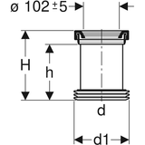Geberit Anschlussstutzen mit Manschette und Lippendichtungen: d=110mm, d1=120–125mm, schwarz