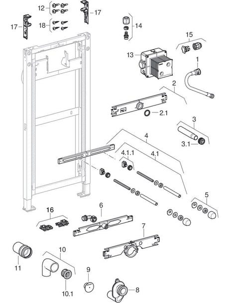 GE Duofix Element f. Urinal, 112-130 cm universell, für Sprühkopf