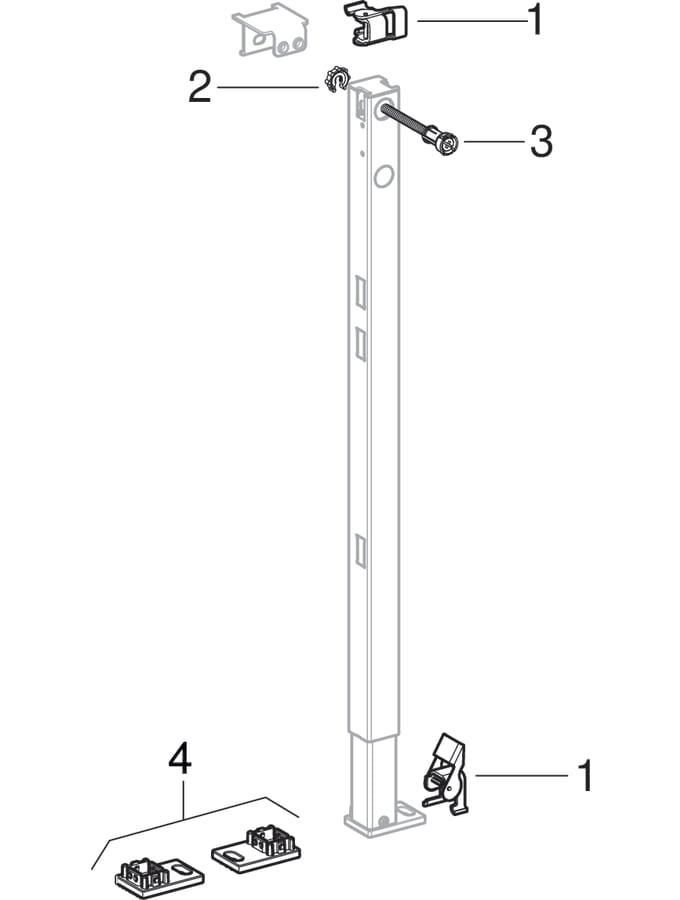 Geberit Duofix Ständer teilhoch, 82–130 cm: H=82cm