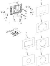 Geberit Sigma10 (ex Sigma30) Betätigungsplatte für Spül-Stopp-Spülung, Square, verschraubbar, pneumatisch, Ein-Knopf-Bedienung