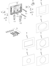 Geberit Sigma10 (ex Sigma30) Betätigungsplatte für Spül-Stopp-Spülung, Square, verschraubbar, pneumatisch, Ein-Knopf-Bedienung