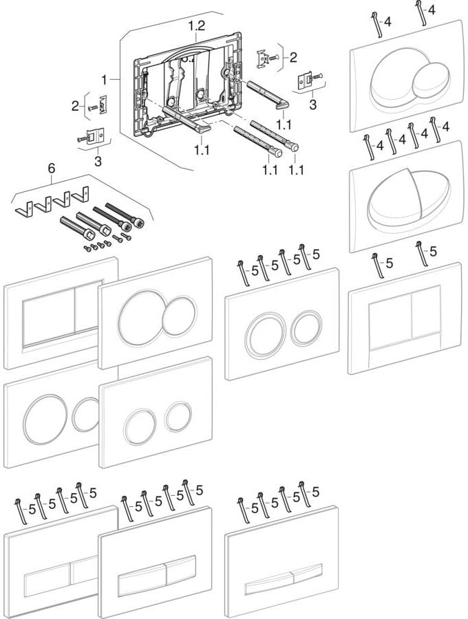 Geberit Sigma20 Betätigungsplatte für 2-Mengen-Spülung, Round