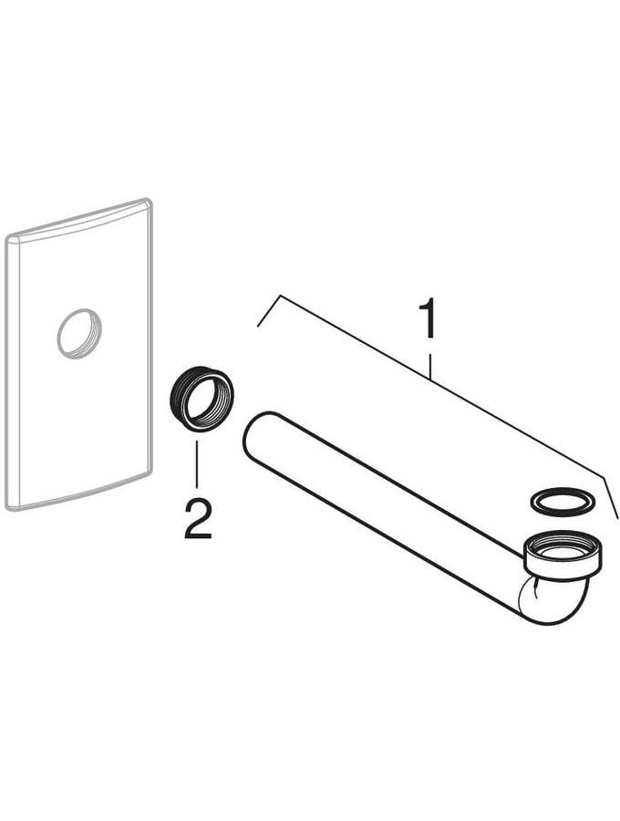 Geberit Fertigbauset für Waschtisch mit UP-Geruchsverschluss, mit Abdeckplatte höhenverstellbar +/- 3 cm, geeignet für Waschtische, Kunststoff, Rohrgewinde 1 1/4"