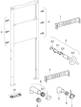 Geberit Duofix Element für Ausgussbecken, 130 cm, Wandarmatur AP