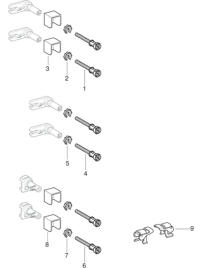 Geberit Duofix Set Wandanker für Einzelmontage, Ecklösung (2 St.)