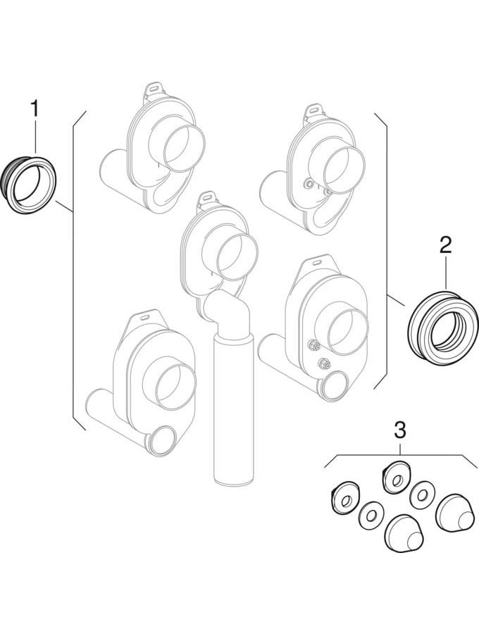 Geberit Kombifix Element für Urinal, 109–127 cm, universell