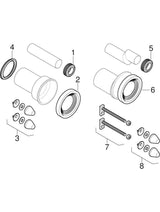 Geberit Spülbogenverlängerung mit Manschette: d=45mm, L=18.5cm, granitgrau