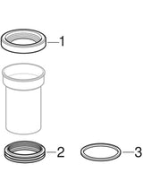 Geberit Anschlussstutzen mit Manschette und Lippendichtungen: d=110mm, d1=120–125mm, schwarz