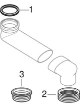 Geberit PVC Versprungbogen: d=90mm, di=100–105.6mm, grau