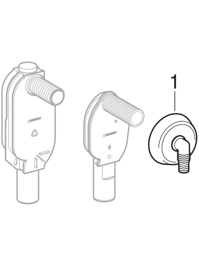 Geberit UP-Geruchsverschluss für Geräte, mit einem Anschluss: d=40mm, d1=56mm, hochglanz-verchromt