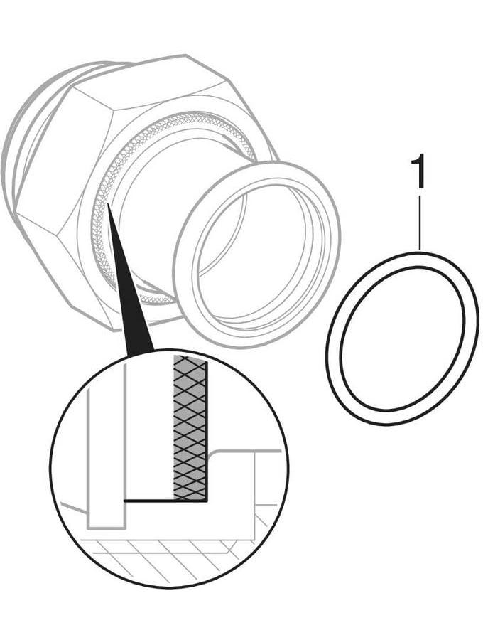 Geberit Mapress Kupfer Übergang mit Überwurfmutter (Gas): CW602N, d=28mm, G=1 3/8″