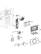 Geberit WC-Steuerung elektronisch, Batteriebetrieb, für Sigma UP-Spülkasten 12 cm, mit Sigma10 Betätigungsplatte, Round, für Stützklappgriff, Funk: Platte und Taste: gebürstet, easy-to-clean-beschichtet, Designring: poliert