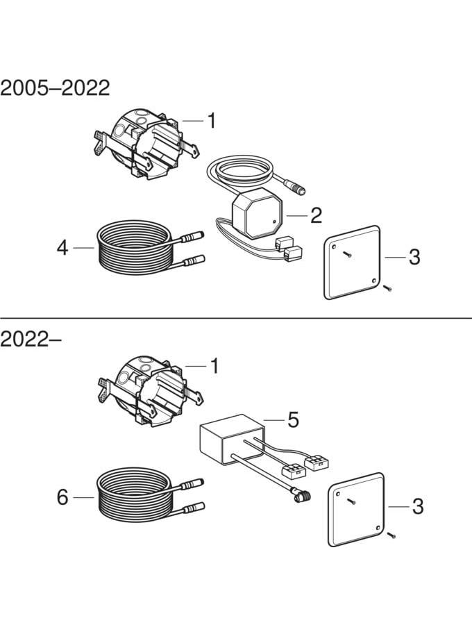 Geberit Rohbauset mit Netzteil, für WC-Steuerungen mit elektronischer Spülauslösung, 12 V
