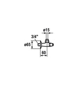 KWCEckregulierventil 3/4" mit Klemmringverschraubung, ganzchrom A 60