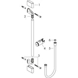hansgrohe Unica Brausestange Pulsify S 90 cm mit Push Handbrausehalter und Isiflex Brauseschlauch 160 cm, Chrom