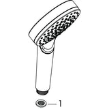 hansgrohe Crometta Handbrause 100 1jet EcoSmart+, Weiß/Chrom