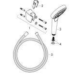 hansgrohe Croma Select S Brausehalterset 110 1jet mit Brauseschlauch 125 cm, Weiß/Chrom