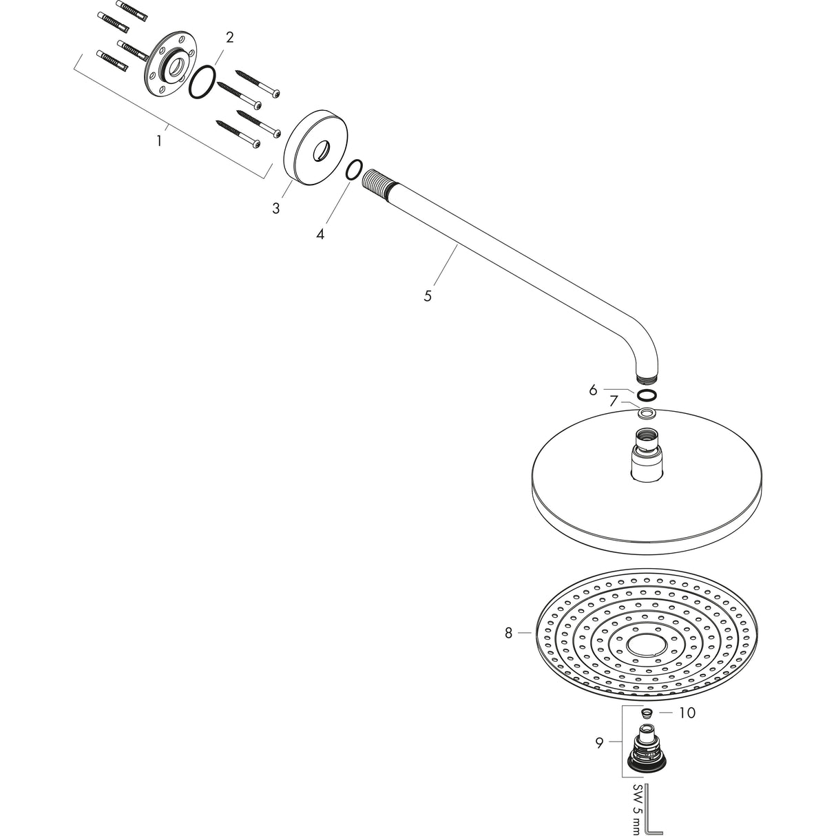 hansgrohe Raindance Select S Kopfbrause 240 2jet mit Brausearm