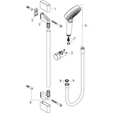 hansgrohe Crometta Brauseset 100 Vario mit Brausestange 90 cm, Weiß/Chrom