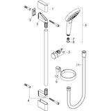 hansgrohe Croma Select S Brauseset 110 Vario mit Brausestange 65 cm und Seifenschale, Weiß/Chrom