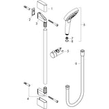 hansgrohe Croma Select S Brauseset 110 Vario mit Brausestange 90 cm, Weiß/Chrom