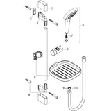 hansgrohe Croma Select E Brauseset 110 Vario mit Brausestange 65 cm und Seifenschale, Weiß/Chrom