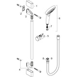 hansgrohe Croma Select E Brauseset 110 Multi mit Brausestange 90 cm, Weiß/Chrom