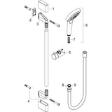 hansgrohe Croma Select E Brauseset 110 Vario mit Brausestange 90 cm, Weiß/Chrom