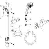 hansgrohe Croma 100 Brausesystem Aufputz Multi mit Ecostat Comfort Thermostat und Brausestange 90 cm, Chrom