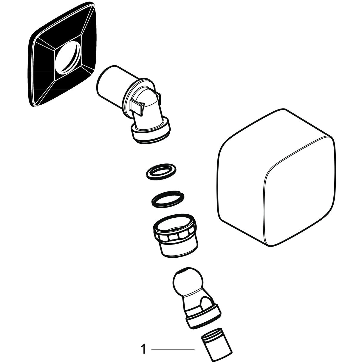 hansgrohe FixFit Wandanschluss mit Rückflussverhinderer und Kugelgelenk, Chrom