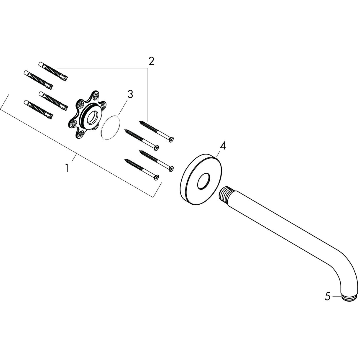 hansgrohe Brausearm 38,9 cm, Chrom