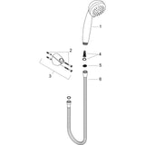 hansgrohe Crometta 85 Brausehalterset Vario mit Brauseschlauch 125 cm, Chrom