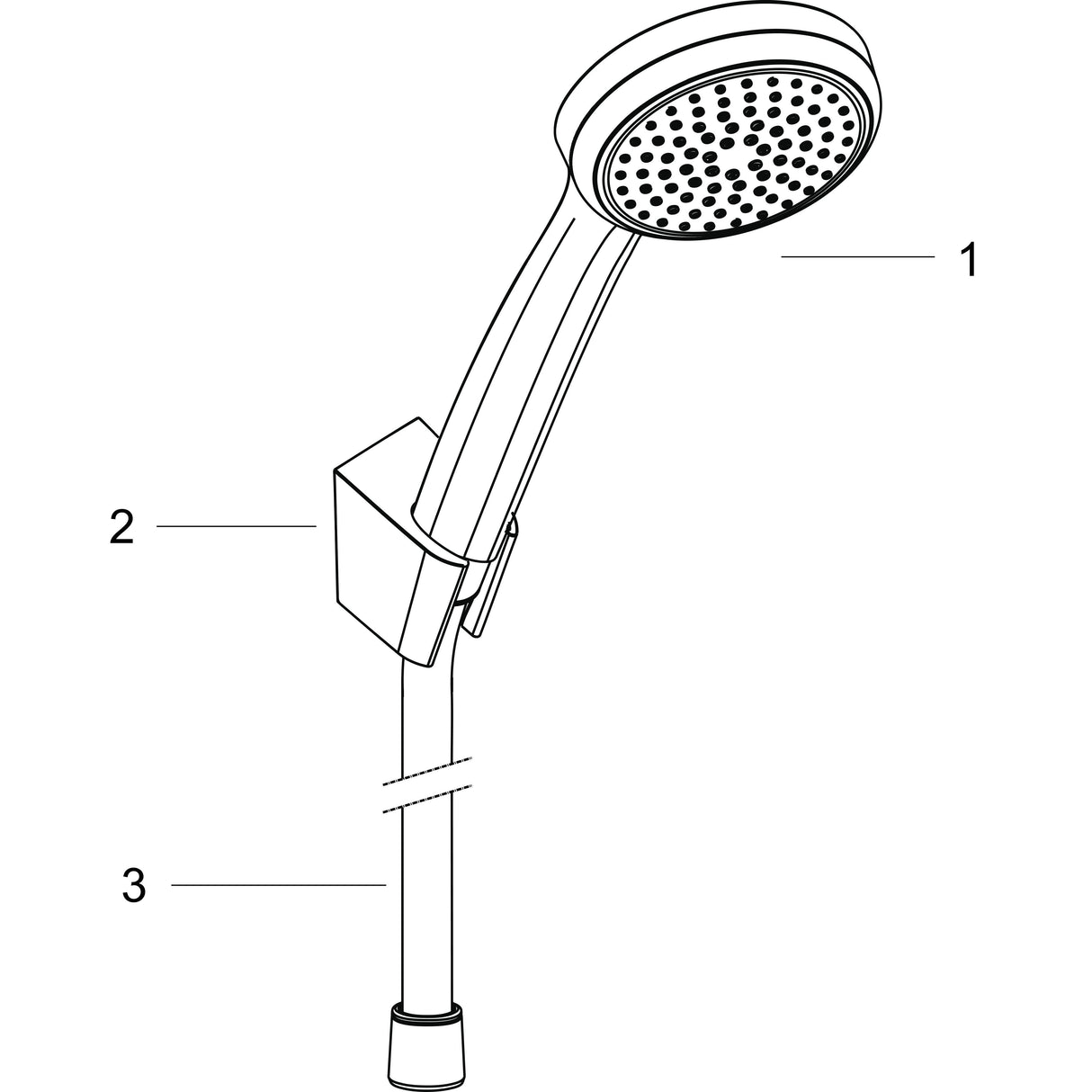 hansgrohe Croma 100 Brausehalterset Mono mit Brauseschlauch 125 cm, Chrom